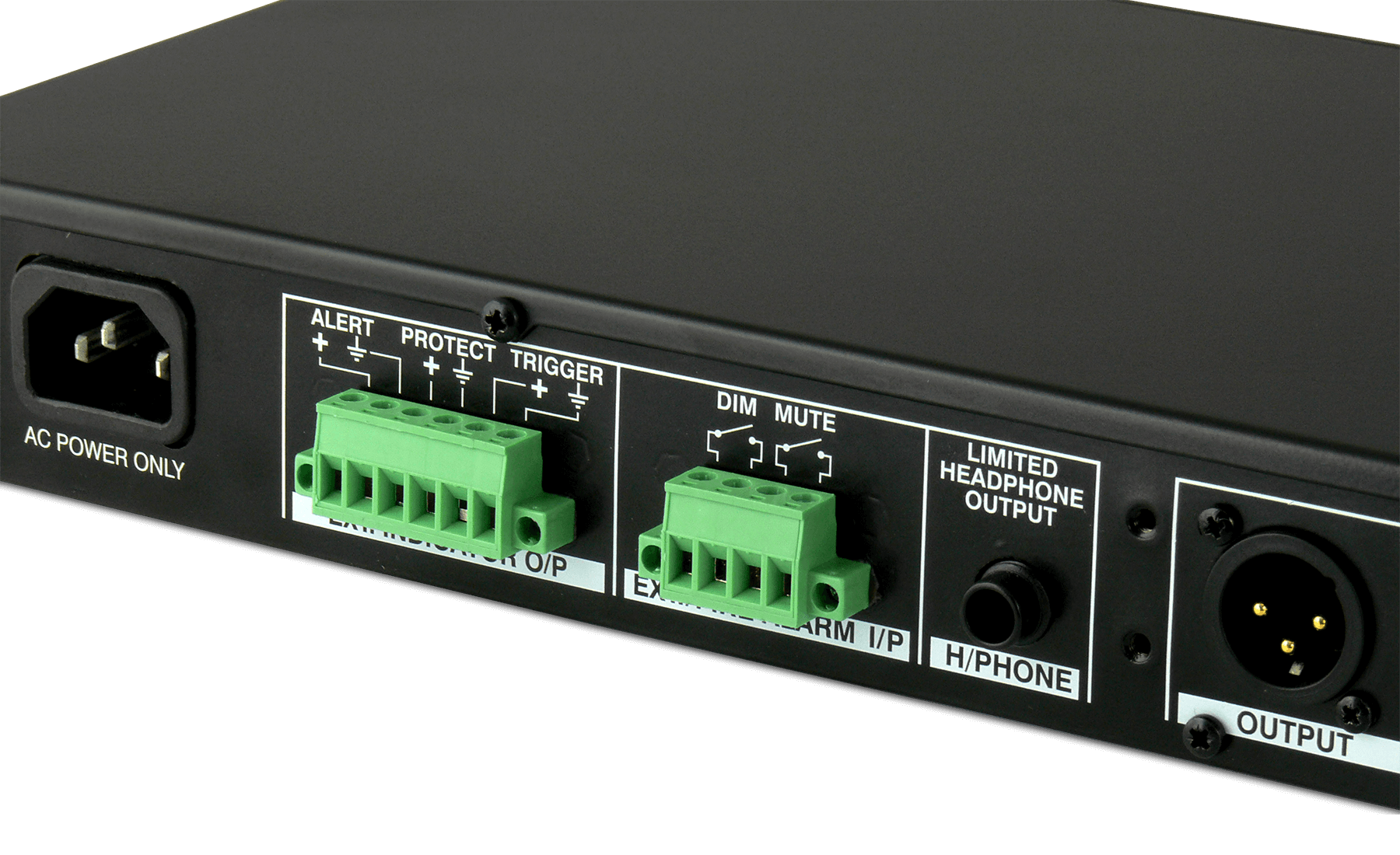 The SL22 Rear panel terminal blocks