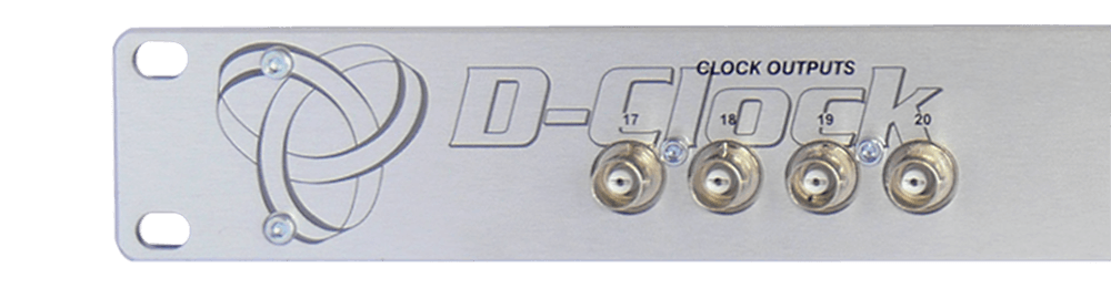 The front panel outputs of the D-Clock