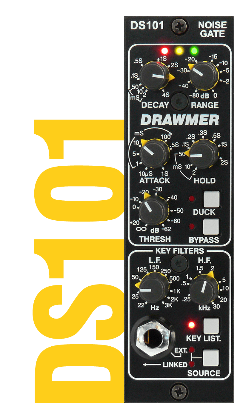 The DS101 front panel with the Logo down the side in yellow