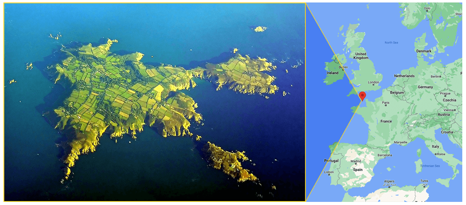 A map of the Island of Sark