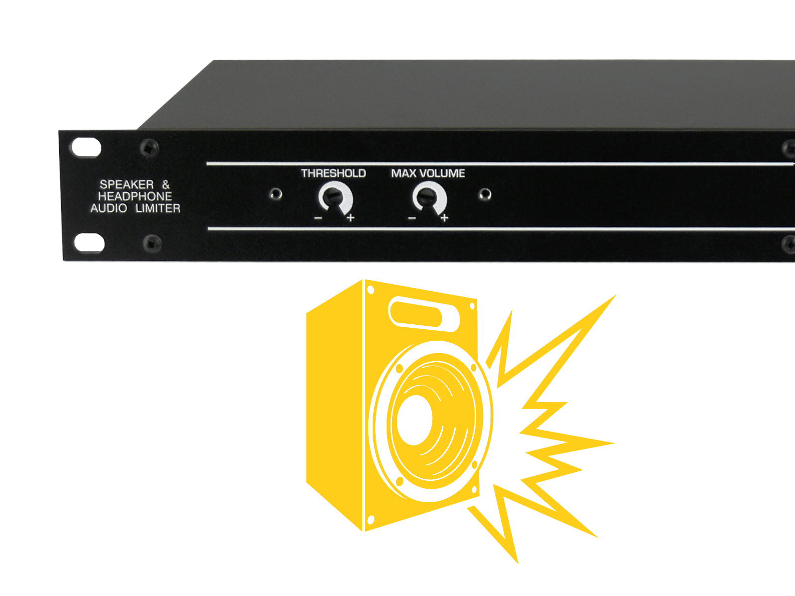 The SL22 controls with a graphic of the a blown up speaker below in yellow